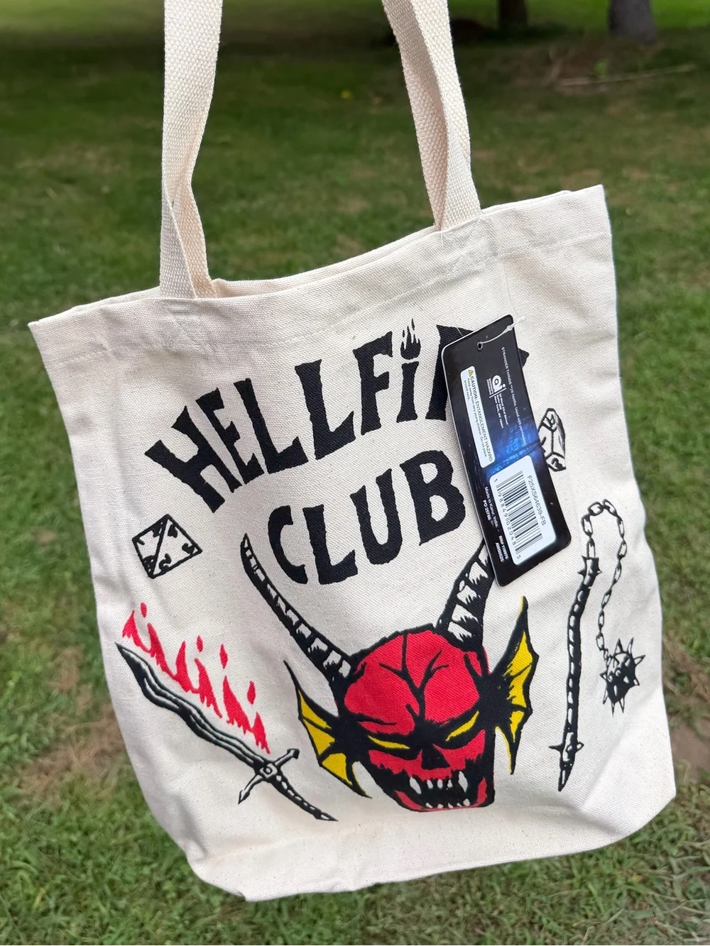 Stranger Things Hellfire Club Canvas Tote Bag Netflix NWT
